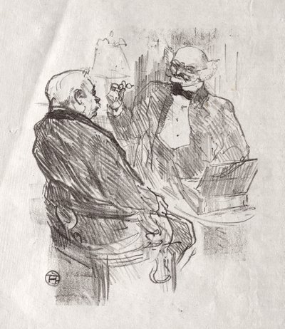 シナイのふもとで：ジョルジュ・クレマンソーとロキュリスト・メイヤー 作： Henri de Toulouse-Lautrec