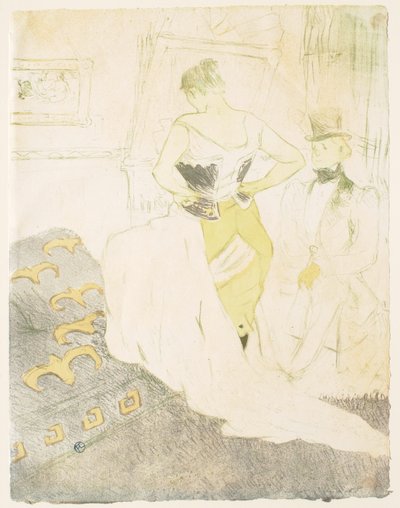 エル：コルセットの女 - ナンパ 作： Henri de Toulouse-Lautrec