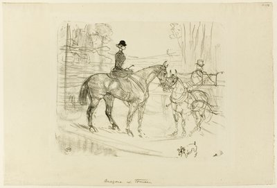 女曲馬師とカート 作： Henri de Toulouse-Lautrec