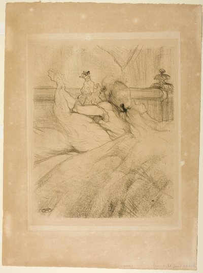 ベッドで 作： Henri de Toulouse-Lautrec