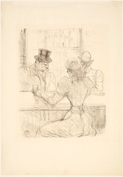 スクライブ通りのピクトン バー (アメリカン バー) で 作： Henri de Toulouse-Lautrec
