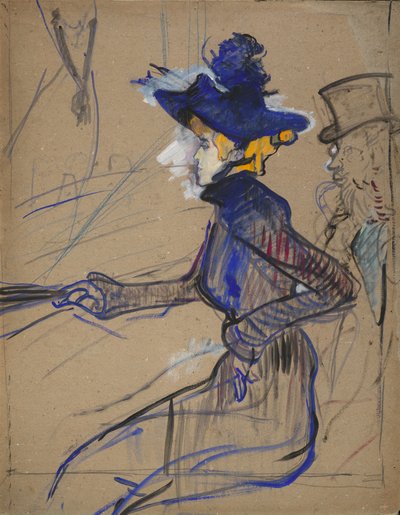 ディヴァン・ジャポネでのジェーン・アヴリル 作： Henri de Toulouse-Lautrec