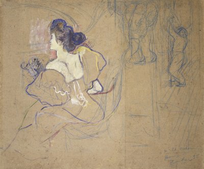 劇場のマダム・タデ・ナタンソン（ミシア・ゴデブスカ、1872-1950） 作： Henri de Toulouse-Lautrec
