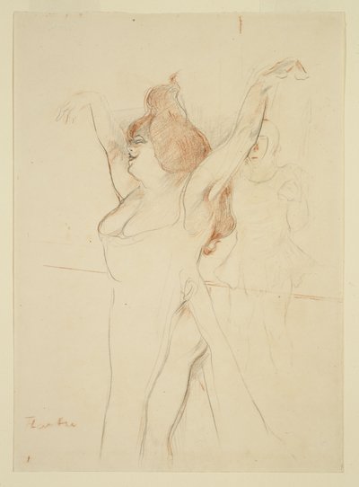 マドモアゼル・コシェル、『ラ・ベル・ヘレーヌ』でトロイのヘレン役 作： Henri de Toulouse Lautrec