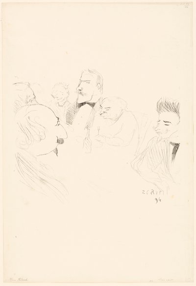 エイドリアン・ヘブラルのメニューカード 作： Henri de Toulouse-Lautrec