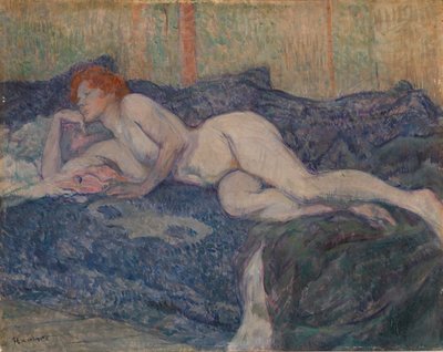 ソファに横たわっているヌード 作： Henri de Toulouse-Lautrec