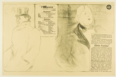 オスカー・ワイルドとロマン・クーラス—ラファエルとサロメのためのプログラム 作： Henri de Toulouse-Lautrec