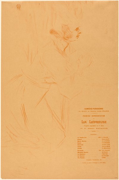 「La lépreuse」のプログラム 作： Henri de Toulouse-Lautrec