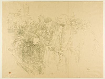 The Arton Trial, Ribot Giving Evidence (二枚目) 作： Henri de Toulouse-Lautrec