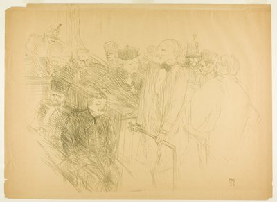 The Arton Trial, Ribot Giving Evidence (二枚目) 作： Henri de Toulouse-Lautrec