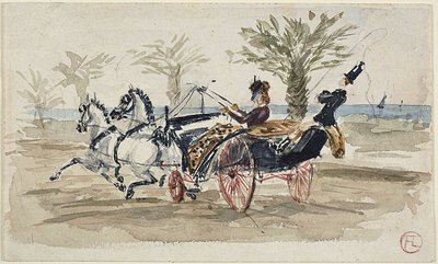 ニースのプロムナード・デ・ザングレ 作： Henri de Toulouse Lautrec
