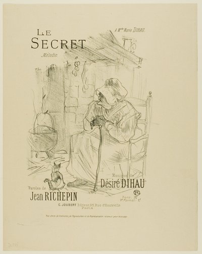 秘密、デジレ・ディオーのメロディーより 作： Henri de Toulouse-Lautrec