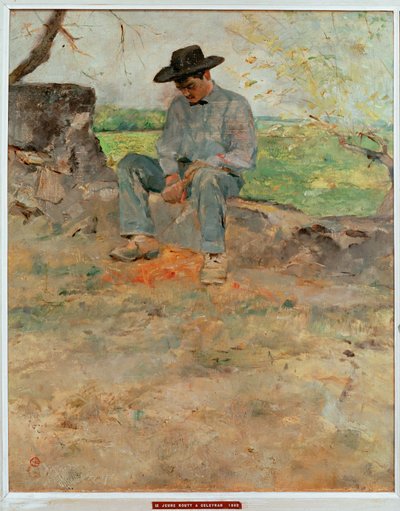 幼いルーティーは農家の少年で、セレーランにある一家の領地で働いていた。 作： Henri de Toulouse-Lautrec