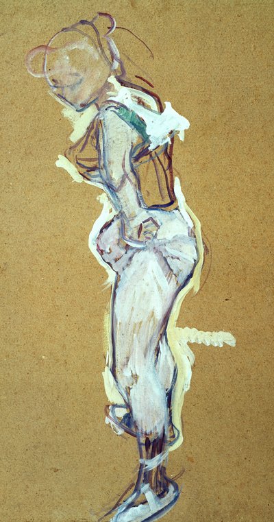 シャツを調整する空中ブランコ乗り 作： Henri de Toulouse Lautrec