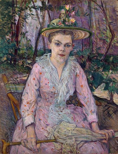 傘を持つ女性 作： Henri de Toulouse Lautrec
