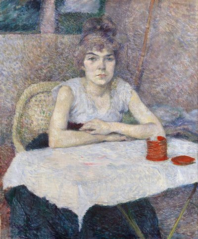 テーブルで若い女性 作： Henri de Toulouse Lautrec