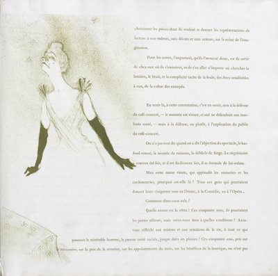 イヴェット・ギルバート＝フレンチシリーズ：No.4 作： Henri de Toulouse-Lautrec