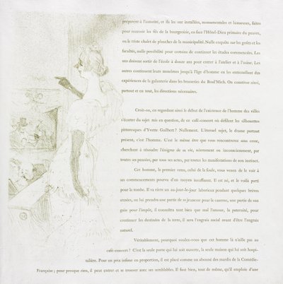 イヴェット・ギルバート＝フレンチシリーズ：No.6 作： Henri de Toulouse-Lautrec