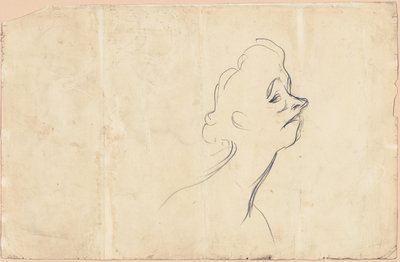 Yvette Guilbert (右) イヴェット・ギルバートの 4 分の 3 の長さの研究 (裏面) 作： Henri de Toulouse-Lautrec
