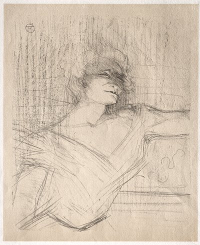 イヴェット・ギルバート：接着剤で 作： Henri de Toulouse-Lautrec