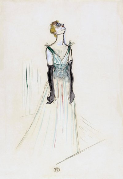 イヴェット・ギルバート。 肖像画。 作： Henri de Toulouse Lautrec