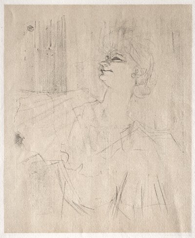 Yvette Guilbert: メニルモンタン、Bruant より 作： Henri de Toulouse-Lautrec
