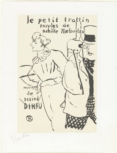 ランナーとしての女性と帽子をかぶった男性 ル プティ トロワタン 作： Henri de Toulouse Lautrec (signed by artist)