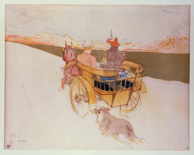 カントリーパーティーまたはイギリスのカート 作： Henri de Toulouse Lautrec