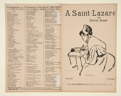 サン・ラザール、アリスティド・ブリュアン作詞・作曲、楽譜の表紙 作： Henri de Toulouse Lautrec