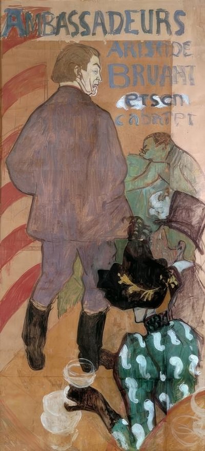 大使、アリスティド・ブラントと彼のキャバレー 作： Henri de Toulouse Lautrec