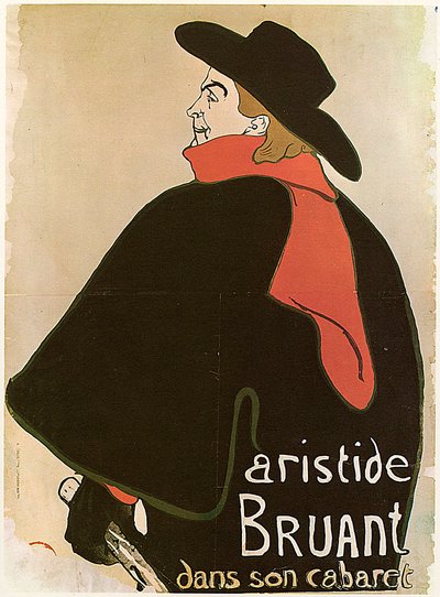 アリスティド・ブラントのキャバレー、ポスター、1893年。 作： Henri de Toulouse Lautrec