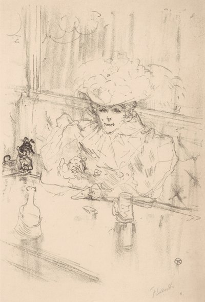 ブラッスリー ハネトンにて、1898 年、1898 年。 作： Henri de Toulouse Lautrec