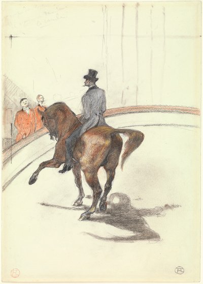サーカスで：スパニッシュウォーク、1899（グラファイト、カラーパステル、木炭の上に木炭） 作： Henri de Toulouse Lautrec