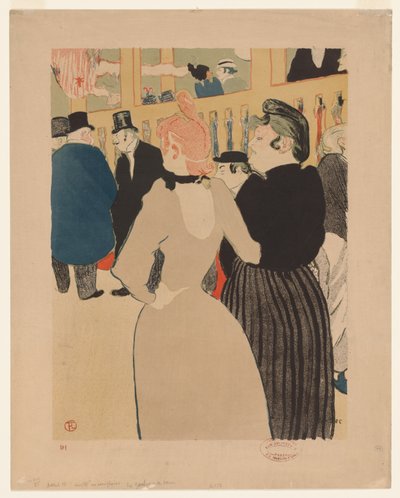 ムーラン・ルージュで：ラ・グールと彼女の妹 作： Henri de Toulouse Lautrec
