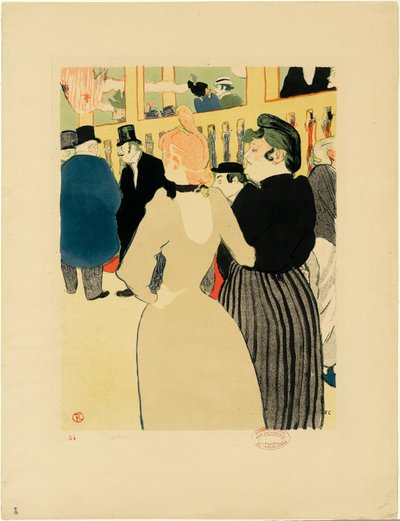 ムーラン・ルージュで、ラ・グールと彼女の妹 作： Henri de Toulouse Lautrec