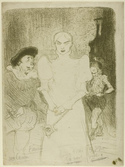 オペラ座にて：『ファウスト』のカロン夫人 作： Henri de Toulouse Lautrec