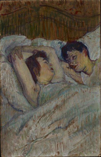 ベッドで、1892。 作： Henri de Toulouse Lautrec
