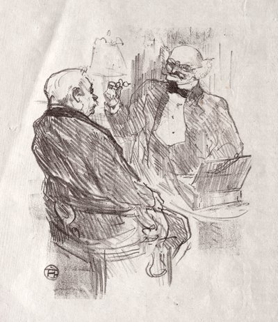 シナイのふもとで：ジョルジュ・クレマンソーとロキュリスト・メイヤー 作： Henri de Toulouse Lautrec