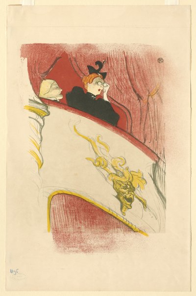 金色のグロテスクな仮面のあるバルコニー 作： Henri de Toulouse Lautrec