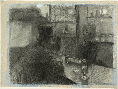 ローマ通りのカフェのバー 作： Henri de Toulouse Lautrec