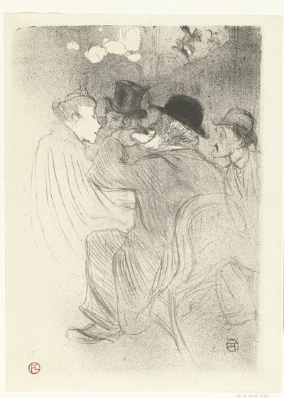 カフェ ムーラン ルージュの Bezoekers ムーラン・ルージュにて。 ラフ！ 本当のラフ！ 作： Henri de Toulouse Lautrec