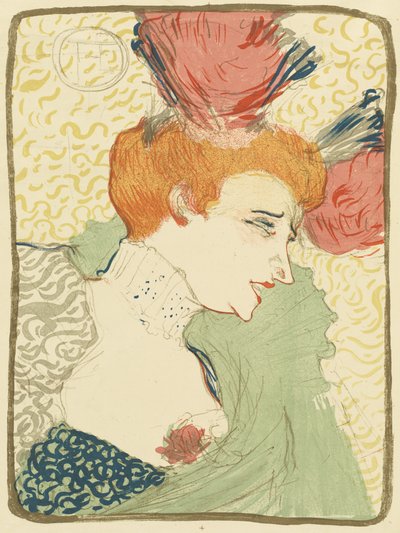 ムレの胸像。 Marcelle Lender (Mlle. Marcelle Lender、バスト) 作： Henri de Toulouse Lautrec