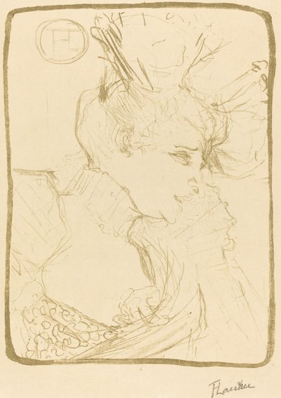 ムレの胸像。 Marcelle Lender (Mlle. Marcelle Lender、バスト) 作： Henri de Toulouse Lautrec