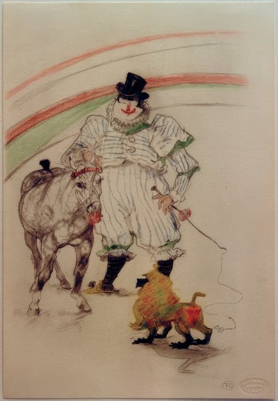 直立した馬と猿 作： Henri de Toulouse Lautrec