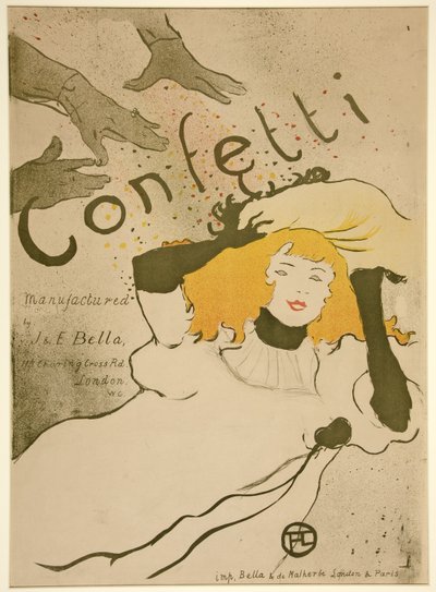 紙吹雪、パブ。 1894（カラーリソ） 作： Henri de Toulouse Lautrec