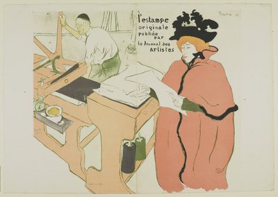 LEstampe Originaleカバー、1893（織り紙にカラーリソ） 作： Henri de Toulouse Lautrec