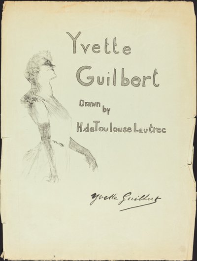 表紙、イヴェット・ギルバート 作： Henri de Toulouse Lautrec