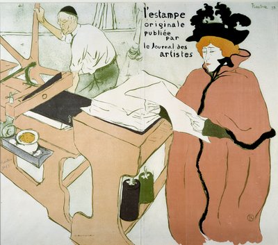 プリントの表紙。"The original print published by the journal des artistes "と書かれています。アンリ・ド・トゥールーズ・ロートレック（1864-1901）のポスター 作： Henri de Toulouse Lautrec
