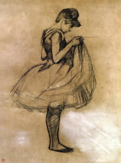 彼女の水着を調整するダンサー 作： Henri de Toulouse Lautrec