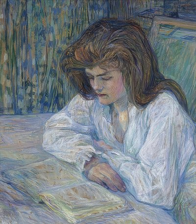 Die Lesende（La Liseuse）。 1889 作： Henri de Toulouse Lautrec